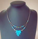 Mooie Navajo stijl liquid silver TURQUOISE ketting!, Sieraden, Tassen en Uiterlijk, Kettingen, Met hanger, Verzenden, Zo goed als nieuw