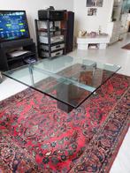 glazen salontafel, Huis en Inrichting, Ophalen, Gebruikt, 50 tot 100 cm, Vierkant