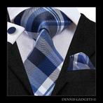 Dennis Gadgets: 100 % zijden stropdas ( 3 delig !! ) DG 3013, Nieuw, Met patroon, Blauw, Ophalen
