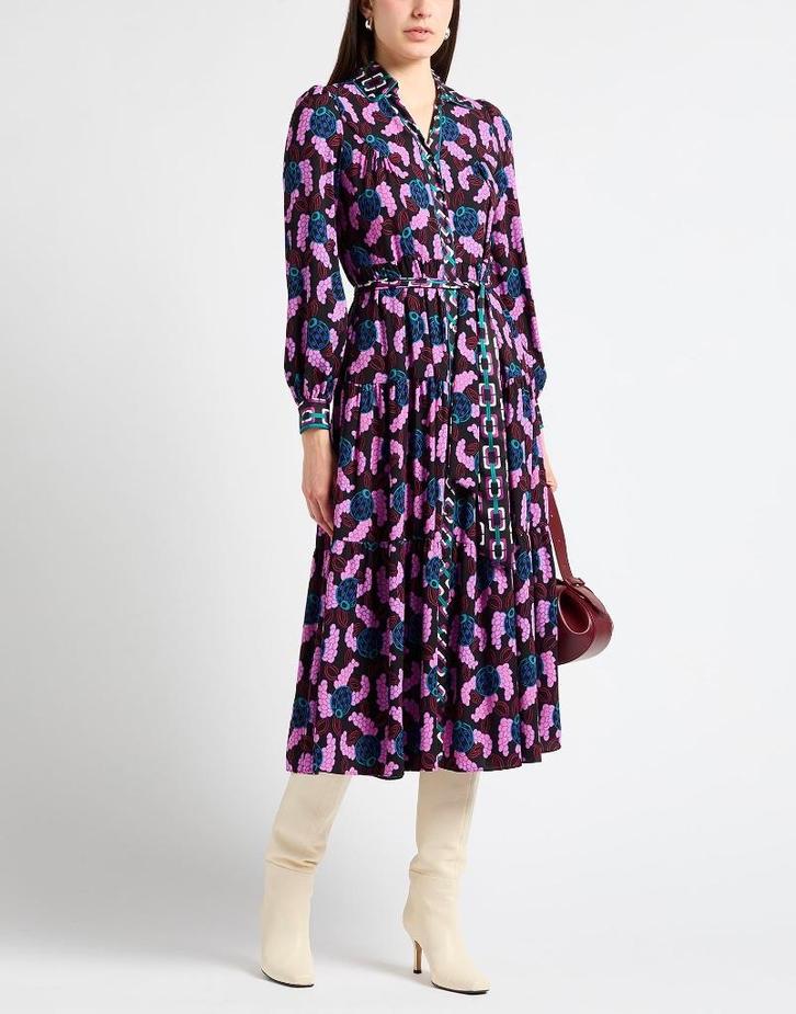 DIANE VON FURSTENBERG Roze bloemen jurk  MAAT S - 36, Kleding | Dames, Jurken, Zo goed als nieuw, Maat 36 (S), Roze, Onder de knie