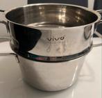 2-delige VIVO Pan met Stoominzet & Vergiet inductie, Kookpan of Snelkookpan, Gebruikt, Inductieplaat, Ophalen of Verzenden