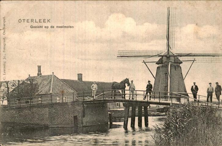Oterleek - Meelmolen - Gezicht op de meelmolen, Verzamelen, Ansichtkaarten | Nederland, Gelopen, Noord-Holland, Voor 1920, Ophalen of Verzenden