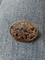 OUDE BROCHE ZILVER MET BLOEMEN, Ophalen of Verzenden, Zilver