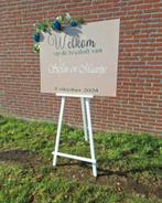 Welkomst bord bruiloft Feestjes huwelijk trouwen verloving, Ophalen of Verzenden