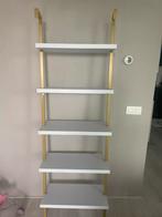 Gouden plankenkast met witte planken, Huis en Inrichting, Kasten | Stellingkasten, Ophalen, Zo goed als nieuw