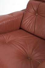Deens leren fauteuil uit de seventies SALE nu maar 100 Euro!, Ophalen, Gebruikt, Hout, Vintage, deens design