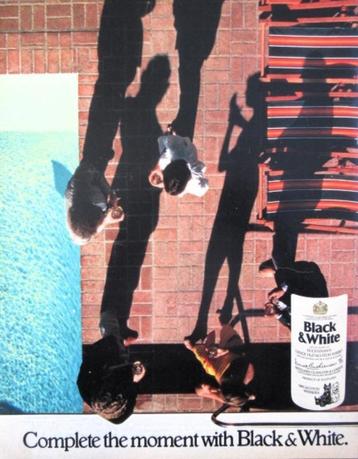 3 vintage advertenties reclames Black & White whisky 1981 dr beschikbaar voor biedingen