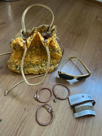 Fout & Goud Tas, Zonnebril en armbandjes beschikbaar voor biedingen