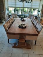 Robuuste kloostertafel eiken, Huis en Inrichting, Tafels | Eettafels, Ophalen, Zo goed als nieuw, Rechthoekig, 200 cm of meer