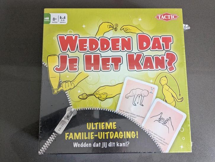 Nieuw in verpakking: bordspel Wedden dat je het kan?, Hobby en Vrije tijd, Gezelschapsspellen | Bordspellen, Nieuw, Drie of vier spelers