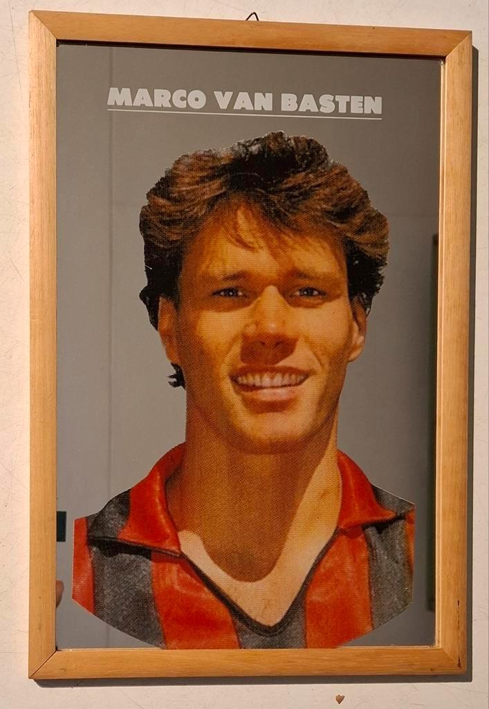 Vintage spiegel Marco van Basten / jaren'80 / Collectorsitem, Verzamelen, Sportartikelen en Voetbal, Gebruikt, Overige typen, Buitenlandse clubs