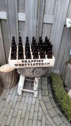 Te koop: houten bierkrat Westvleteren + lege flesjes, Verzamelen, Overige merken, Gebruikt, Flesje(s), Ophalen