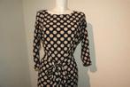 Ladress polkadot stretch travel stof jurk strik band XS/S, Overige kleuren, Verzenden, Zo goed als nieuw, Knielengte