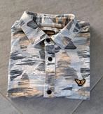 Heren blouse in maat L met korte mouw van PME blauw beige, Blauw, Ophalen of Verzenden, Zo goed als nieuw, Halswijdte 41/42 (L)