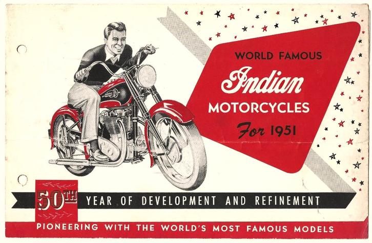 Indian motorcycle 1951 folder motor (7584z), Motoren, Handleidingen en Instructieboekjes, Overige merken, Ophalen of Verzenden