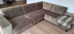 Hoekbank rechts velours taupe, Huis en Inrichting, Banken | Bankstellen, Ophalen, Minder dan 75 cm, Hoekbank, Zo goed als nieuw
