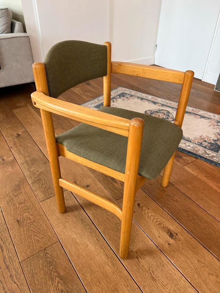 6 Vintage Design Stoelen - Groene Stof - Perfecte Staat, Huis en Inrichting, Stoelen, Zo goed als nieuw, Vijf, Zes of meer stoelen