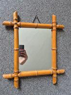 Houten Bamboe Spiegel - Vintage Look, Huis en Inrichting, Woonaccessoires | Spiegels, Minder dan 50 cm, Gebruikt, Vierkant, Ophalen of Verzenden