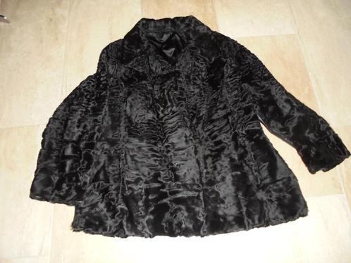 bontjas zwart maat 50 / 52 zwart, Kleding | Dames, Grote Maten, Zo goed als nieuw, Jas of Mantel, Zwart, Ophalen of Verzenden