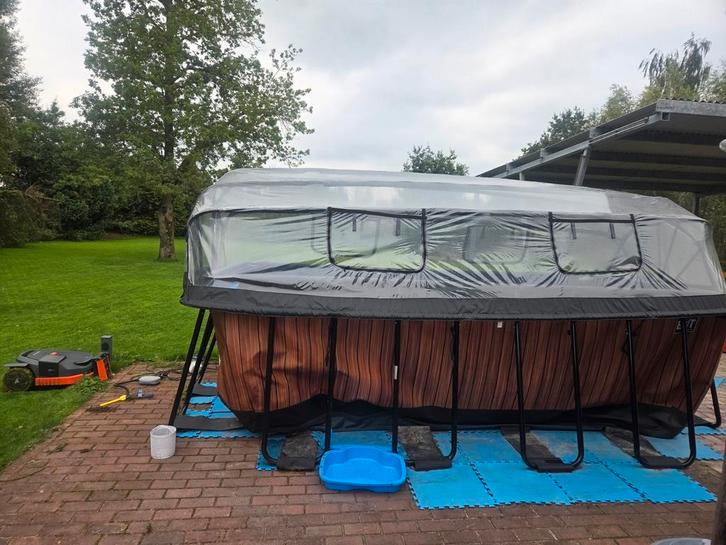 Exit zwembad wood 4 meter x 2 meter met overkapping!, Tuin en Terras, Zwembaden, Zo goed als nieuw, Opzetzwembad, Minder dan 80 cm