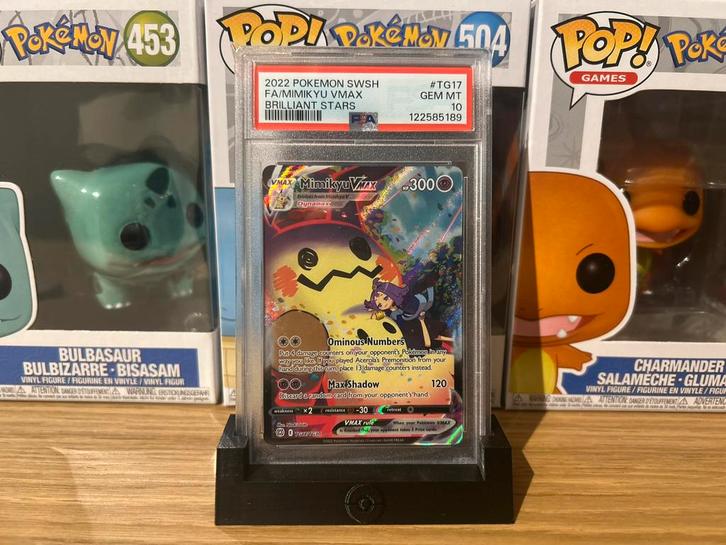 Mimikyu Vmax #TG17, Brilliant Stars psa 10, Hobby en Vrije tijd, Verzamelkaartspellen | Pokémon, Zo goed als nieuw, Ophalen of Verzenden