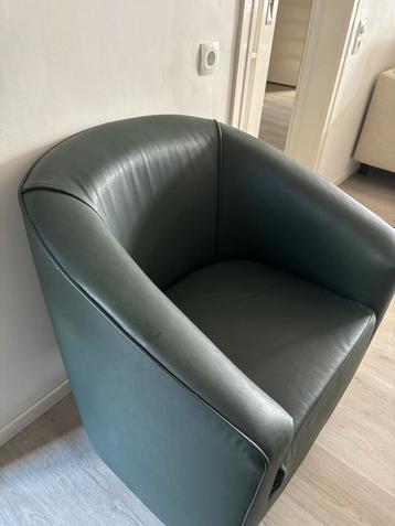 Echt Leren draai fauteuil 