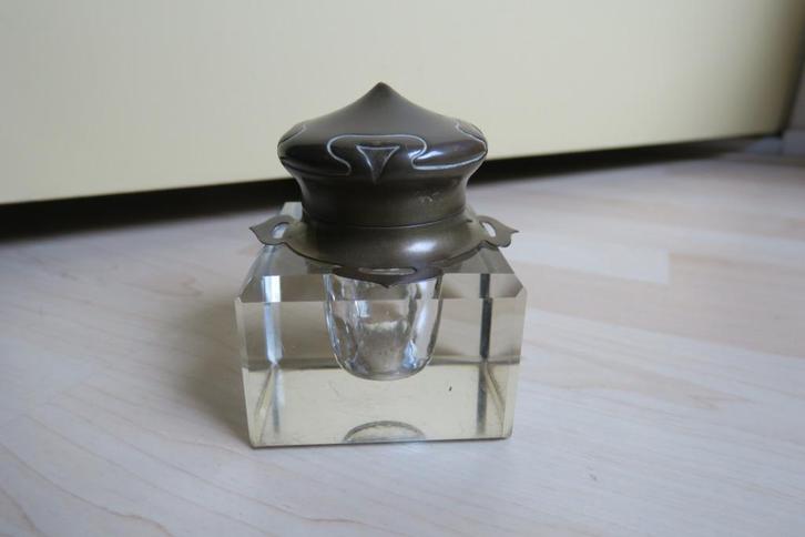 Grote Art Deco inktpot, Antiek en Kunst, Antiek | Glas en Kristal, Verzenden