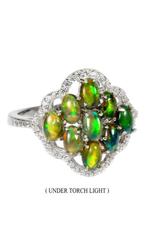 Zilveren ring maat 17.25 mm met Ethiopische zwarte opaal, Sieraden, Tassen en Uiterlijk, Ringen, Verzenden, Nieuw, 17 tot 18, Met edelsteen