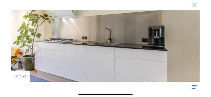 Composiet keukenblad incl rvs spoelbak en gaskookplaat, Huis en Inrichting, Keuken | Keukenelementen, Gebruikt, Minder dan 100 cm