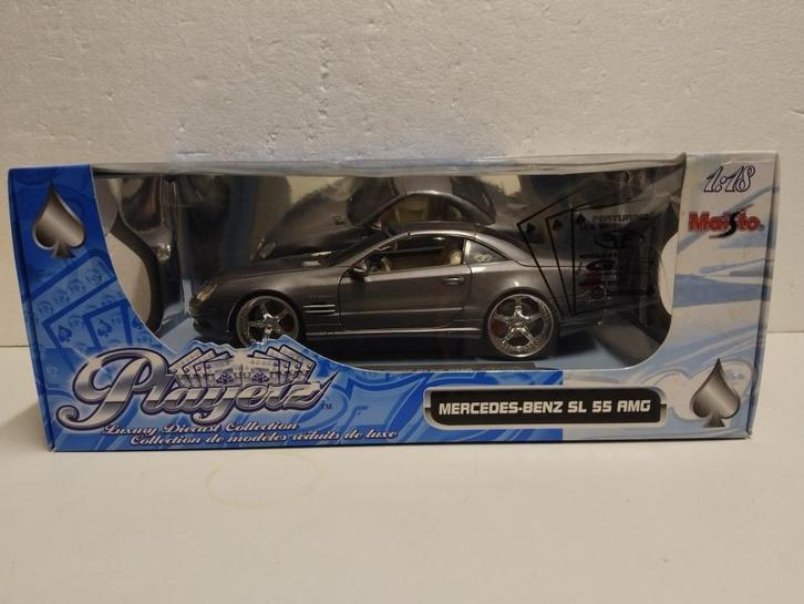 Mercedes Benz SL 55 AMG dark grey Playerz metal 1:18 KRD, Hobby en Vrije tijd, Modelauto's | 1:18, Zo goed als nieuw, Auto, Maisto