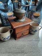 Oude antieke houten koffiemolen, Ophalen of Verzenden