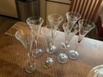 7 Schitterende antieke gegraveerde champagne glazen uniek, Antiek en Kunst, Antiek | Glas en Kristal, Ophalen of Verzenden