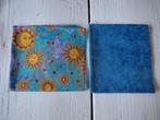 Twee mooie quiltstofjes in blauwtinten - zon, maan, Ophalen of Verzenden, Nieuw, Blauw, Katoen