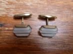 Paar goudkleurige art deco manchetknopen met parelmoer, Ophalen of Verzenden, Dames