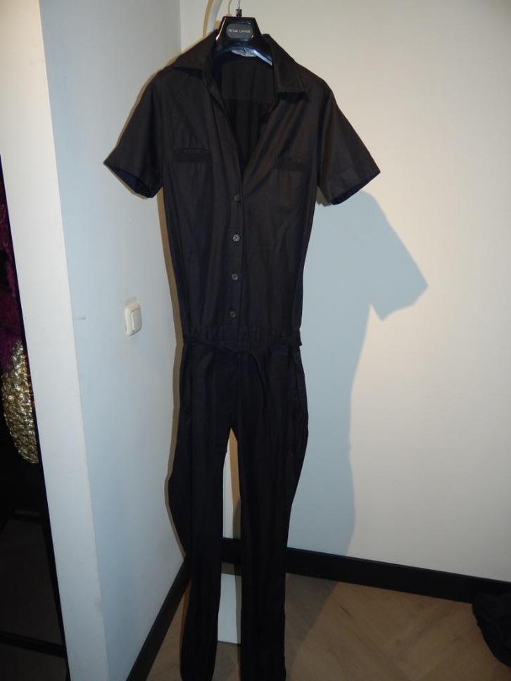 Humanoid stoer zwart broek pak lijfje met knoopjes ZGANS/M, Kleding | Dames, Jumpsuits, Zo goed als nieuw, Maat 36 (S), Zwart