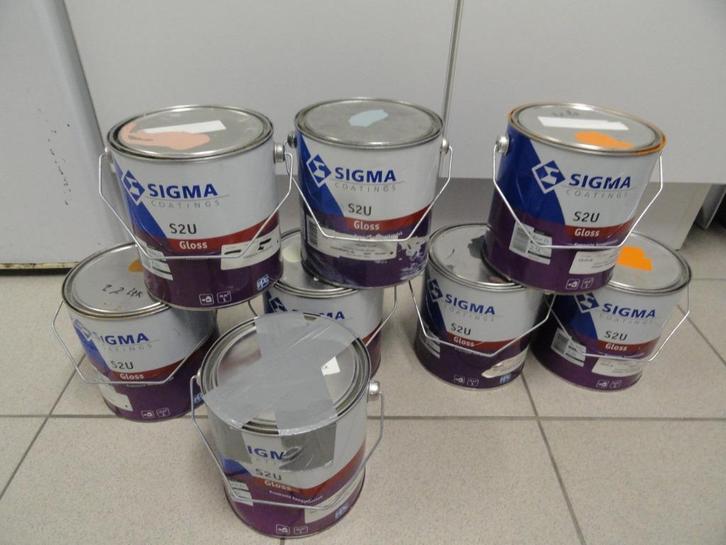 PARTIJ SIGMA S2U GLOSS HOOGGLANSLAK DIVERSE KLEUREN, Doe-het-zelf en Verbouw, Verf, Beits en Lak, Nieuw, Lak, Minder dan 5 liter