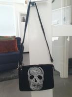Echt leren tas, met glimmende steentjes in schedel, nieuw!, Sieraden, Tassen en Uiterlijk, Tassen | Damestassen, Ophalen of Verzenden