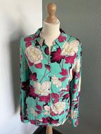 King Louie maat 40 turquoise bloemen blouse