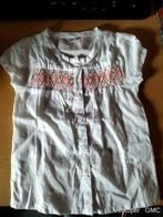 Witte baby blouse met gekleurde stiksels en drukknoopjes, Kinderen en Baby's, Babykleding | Maat 68, Ophalen of Verzenden, Zo goed als nieuw