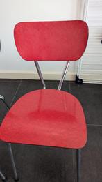 Twee rode formica (keuken)stoeltjes, Ophalen, Metaal, Twee, Formica (rood)