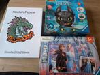 Kinderpuzzels: How to Train Your Dragon, Frozen 2 & Draak, Zo goed als nieuw, Van hout, 4 tot 6 jaar, Meer dan 50 stukjes