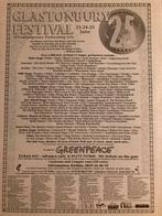 GLASTONBURY FESTIVAL 1995 A3 advertentie OASIS The Cure, Ophalen of Verzenden