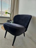 WOOOD fauteuil Sara fluweel antraciet/ zwart, Huis en Inrichting, Fauteuils, Ophalen, Gebruikt, 50 tot 75 cm