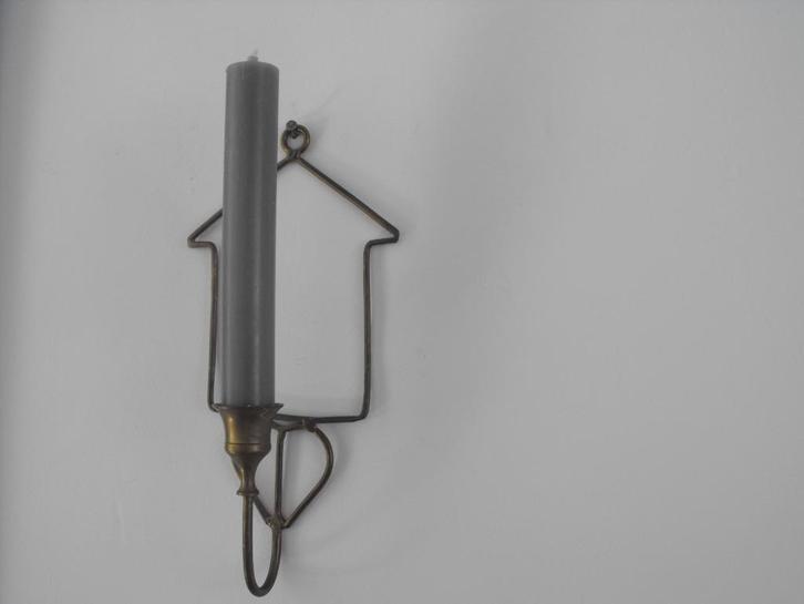 muur kandelaar koper, Huis en Inrichting, Woonaccessoires | Kandelaars en Kaarsen, Zo goed als nieuw, Kandelaar, Minder dan 25 cm