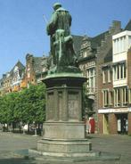 910447	Haarlem	standbeeld	L Jzn Coster	Gelopen met Postzegel, Gelopen, Noord-Holland, Ophalen of Verzenden