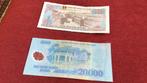 Bankbiljetten Vietnam. 2 stuks, Overige landen, Verzenden