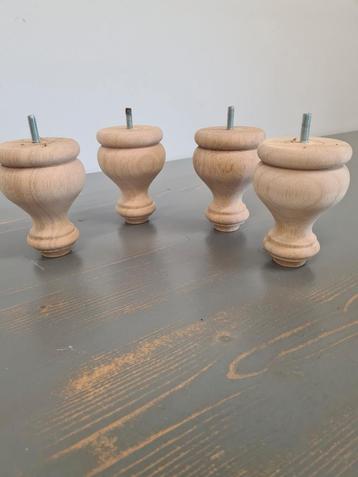4 Houten Stoel poten - Nieuw beschikbaar voor biedingen