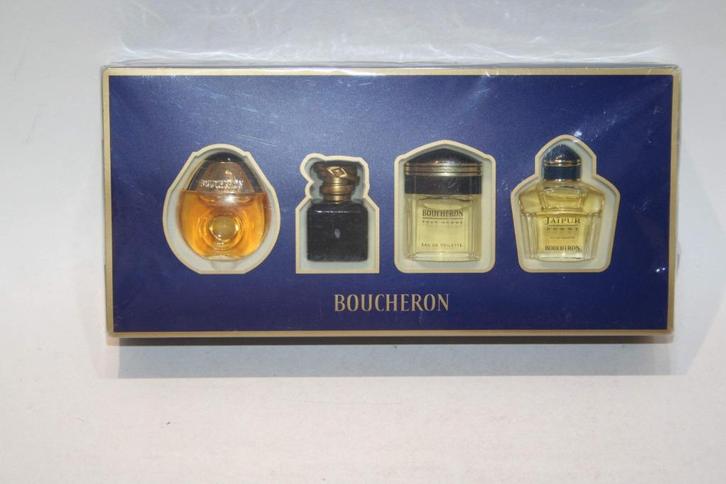 Boucheron set 4 verschillende miniaturen OVP blister, nieuw, Verzamelen, Parfumverzamelingen, Nieuw, Miniatuur, Gevuld, Verzenden