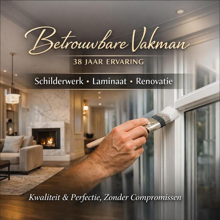 ✨ Betrouwbare vakman – 38 jaar ervaring, Diensten en Vakmensen, Schilders en Behangers, Behangen, Binnenschilderwerk, Buitenschilderwerk