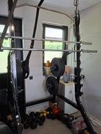 Powerrack / Squatrek met pull-up stang (excl. gewichten), Sport en Fitness, Fitnessapparatuur, Ophalen, Benen, Krachtstation, Zo goed als nieuw